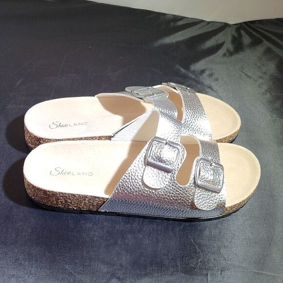 BRAND NEW SHOE LAND VIVIANA SILVER SANDAL - Picture 7 of 16